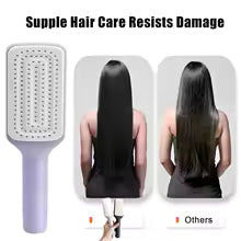 brosse a cheveux rétractable autonettoyante