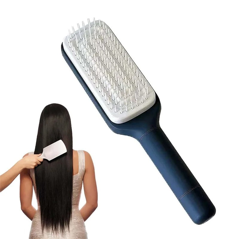 brosse a cheveux rétractable autonettoyante